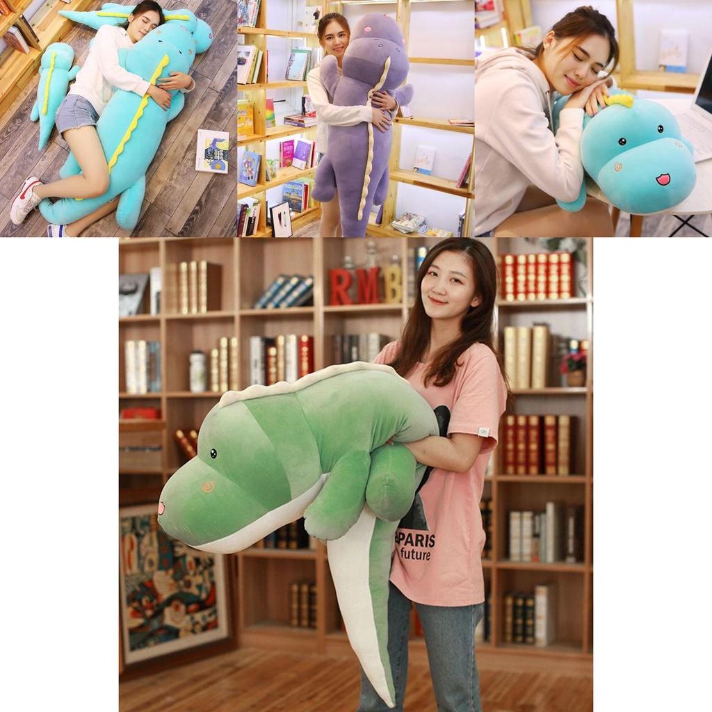 Adorable Dinosaur Stuffed Toy Plush Doll For Girls Comforting Home Decor Pillow