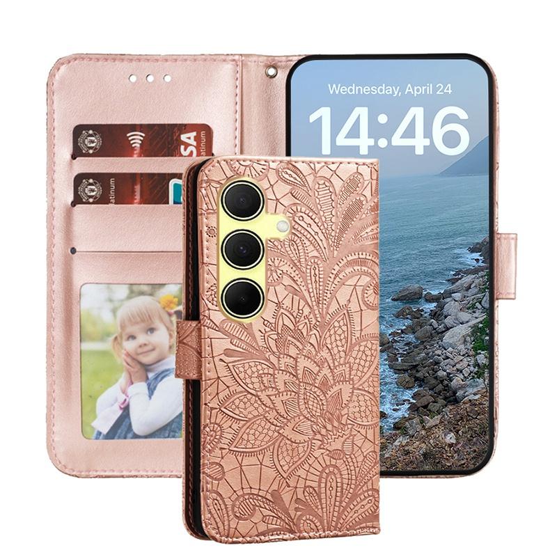 Book Case For Samsung Galaxy A17 A07 A16 A26 A36 A56 A27 A37 A57 A06 3D Floral Wallet Phone Cover with Card Slots