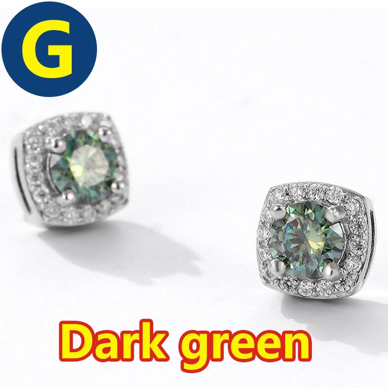 Moissanite Stud Earrings for Women Purple/Green Women Moissanite Stud Earrings No Ear Holes Women's Moissanite Magnet Earring