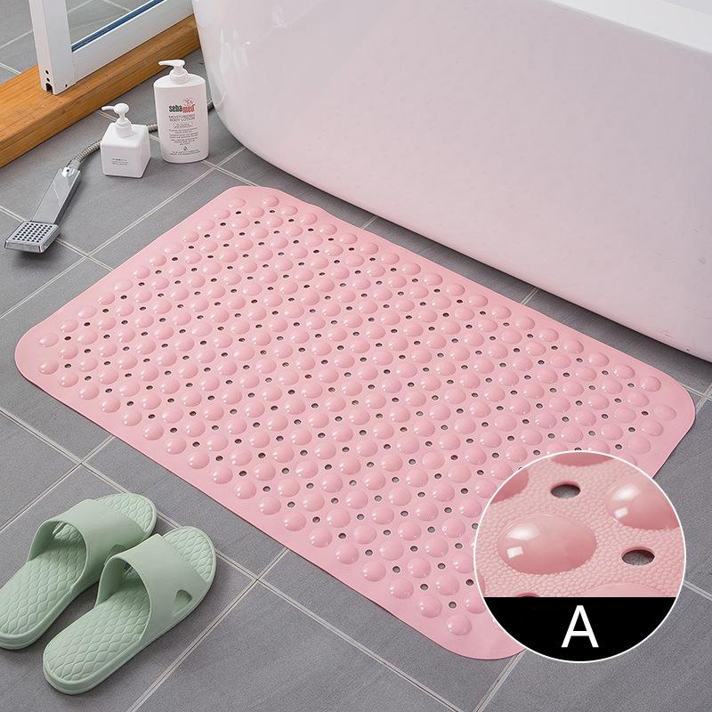 7 Colors 4 Sizes PVC Large Toilet Bathroom Bathtub Safety Shower Non-slip Bath Rug with Suction Cups Floor Mat Massage Cushion