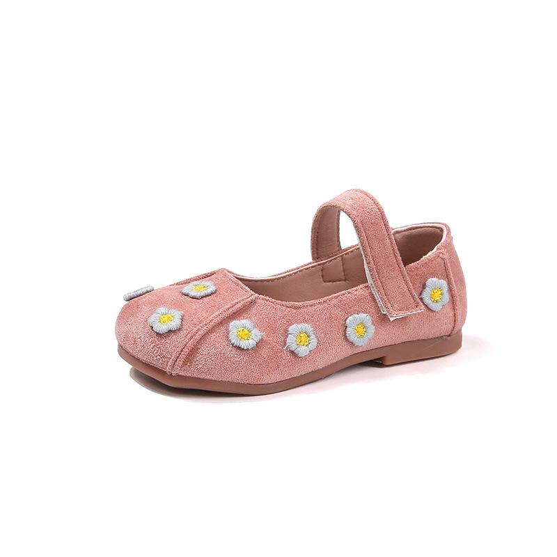 Girls Princess Shoes Elegant Fashion Kids Leather Shoes Soft Sole Non-slip 2025 New Children Flats Embroidered Flowers Sweet