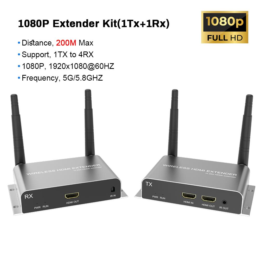 Extender 150M 200M 4K 1080P Wireless Hdmi Extender Video Transmitter Receiver 1X4 1X1 1X2 1X3 Hdmi Wireless Extender
