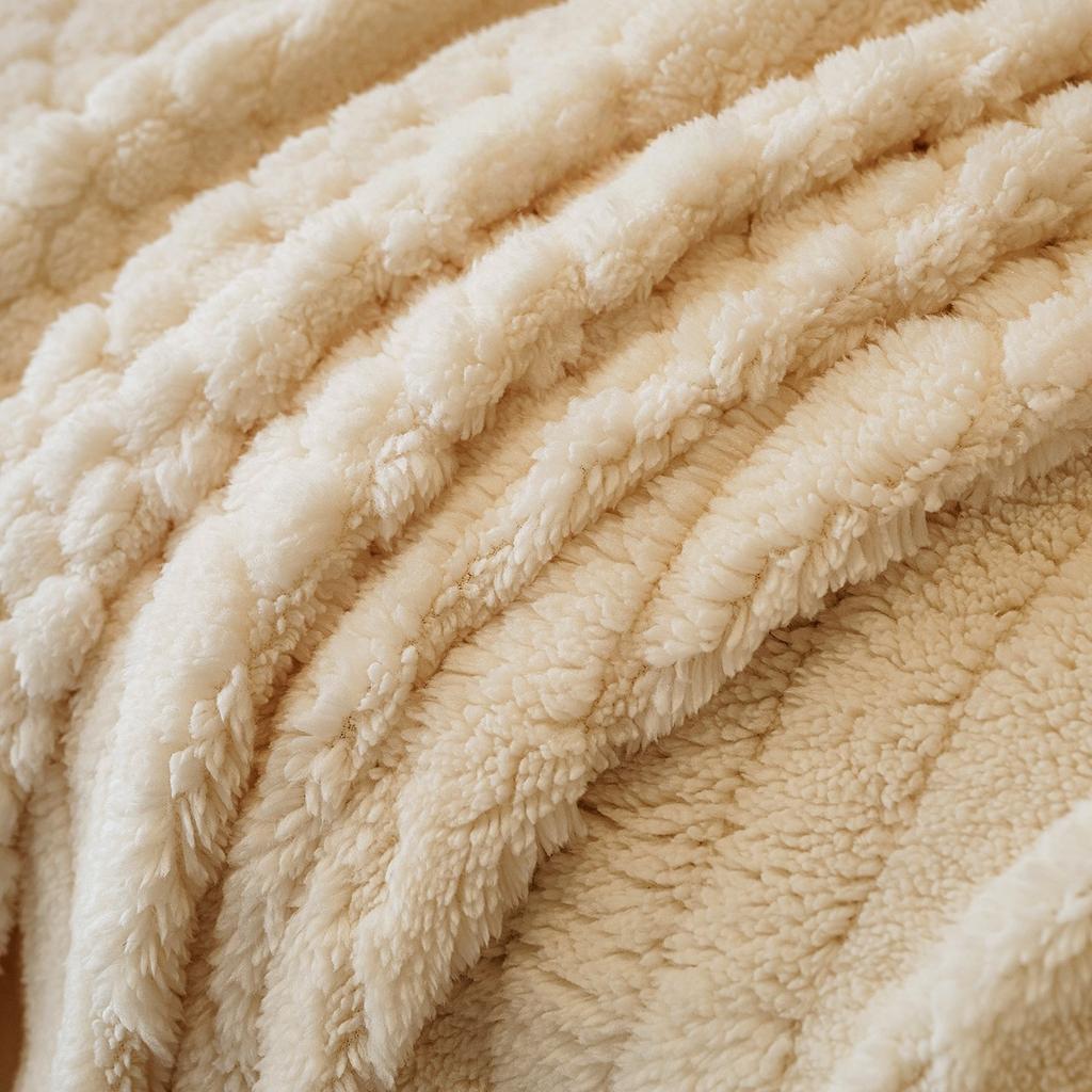 1pc Bohemian Jacquard Warm Tuffed Fleece Sofa Towel, Boho Style Soft Leiusre Thick Blanket for Living Room Couch Sofa Cover