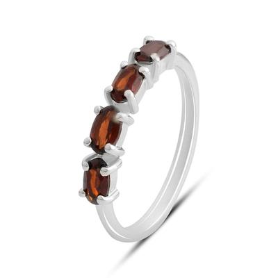 Silver Ring with Natural Garnet 1.081ct, Product Weight 2.12 G (2181507)