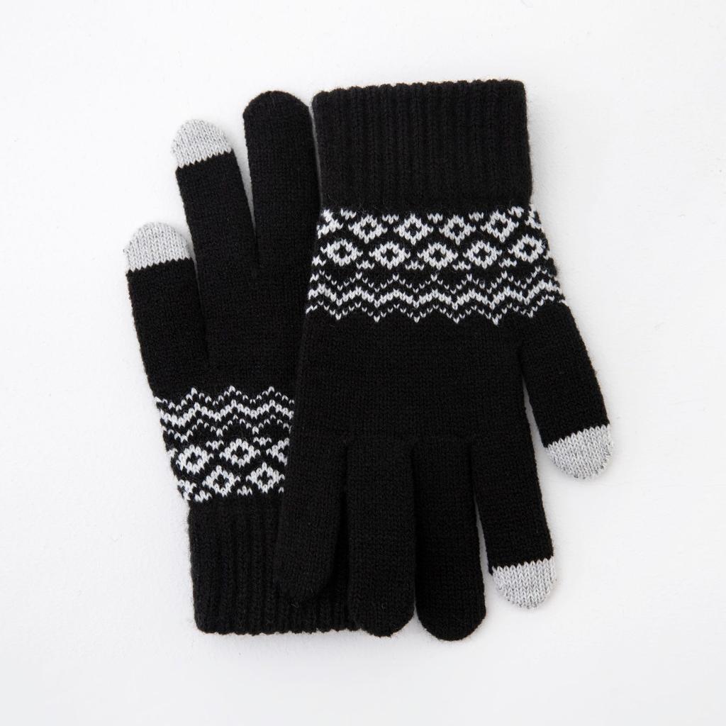 Touch Screen Gloves for Winter Warmth Thick Velvet Gloves Cycling Gloves Outdoor Knitting Yarn Gloves and Cold Resistant Gloves