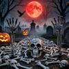 Haunted Skull Hand Ground Stake Set - 3-Piece Halloween Courtyard Decoration