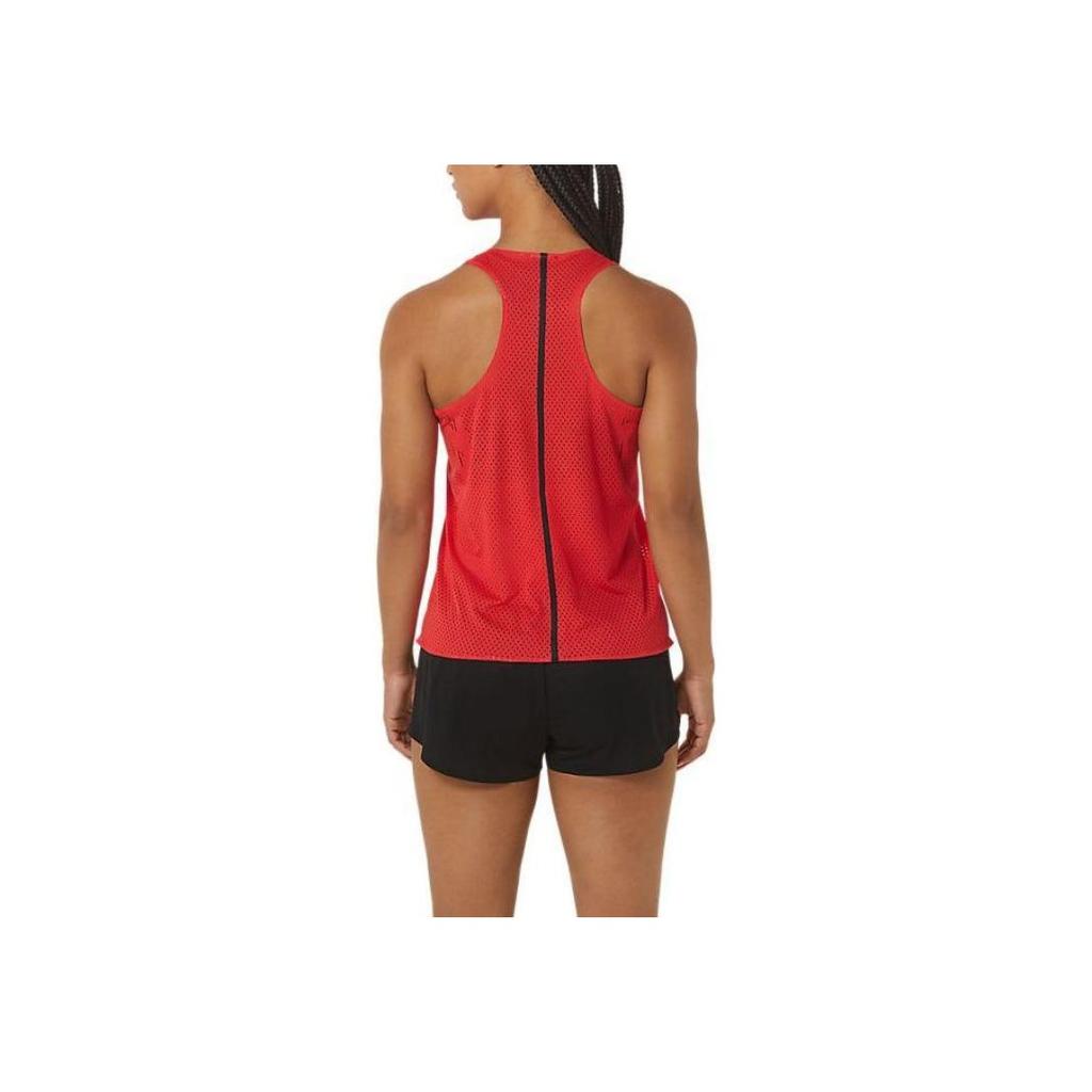 Asics Ctibreeze Jacquard Singlet Solid Color Casual Round Neck Sleeveless Vest Women tops Red 2092A379-602