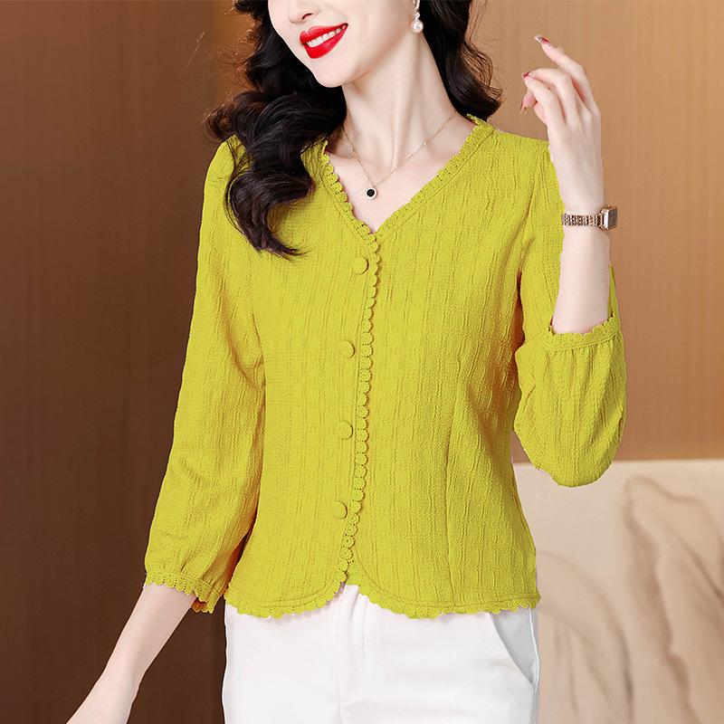 

Женская новая весенняя рубашка на талии, красивый топ с V-образным вырезом 4XL зелёный