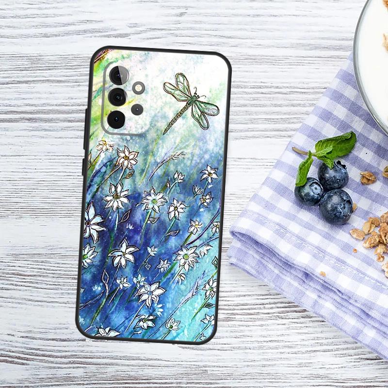 Dragonfly Insect Pattern Cover For Samsung Galaxy A15 A25 A35 A55 A53 A33 A13 A52 A32 A12 A51 A71 A14 A34 A54 Case