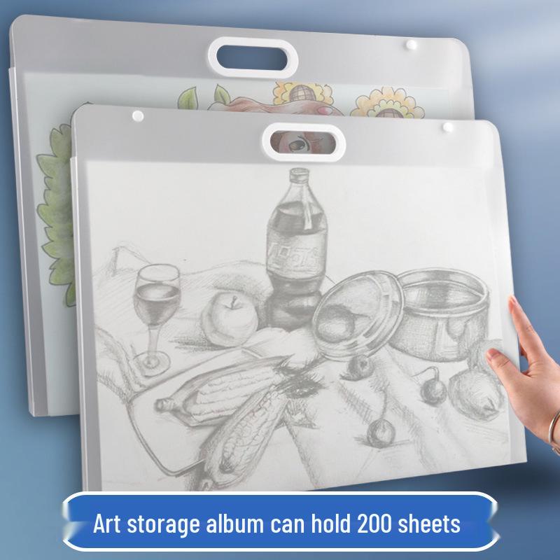 Art Storage Album with Pockets for Children's 8K & A3 Drawings and Paintings