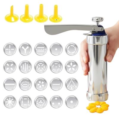 Stainless Steel Cookie Press Guns Kit Cookie Press Biscuits Baking Supplies Cookie Baking Gadgets For Christmas Holiday Parties