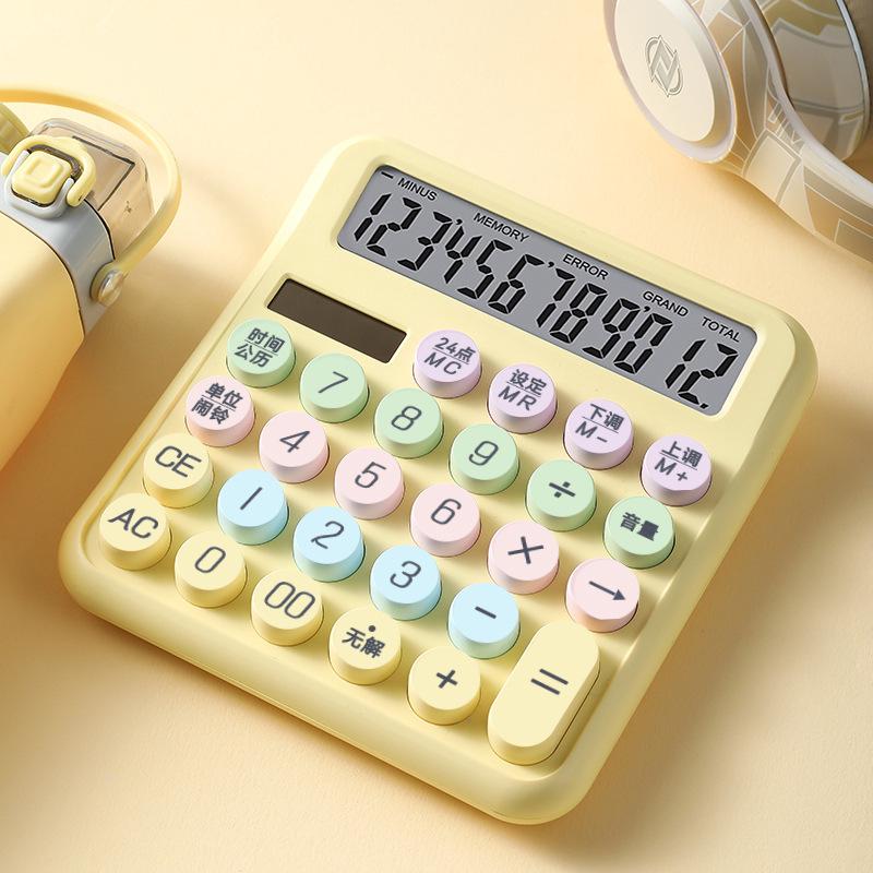 

Dopamine Dual-Power Multifunctional Calculator: Stylish, Adorable, and Portable for Office and Desktop Use