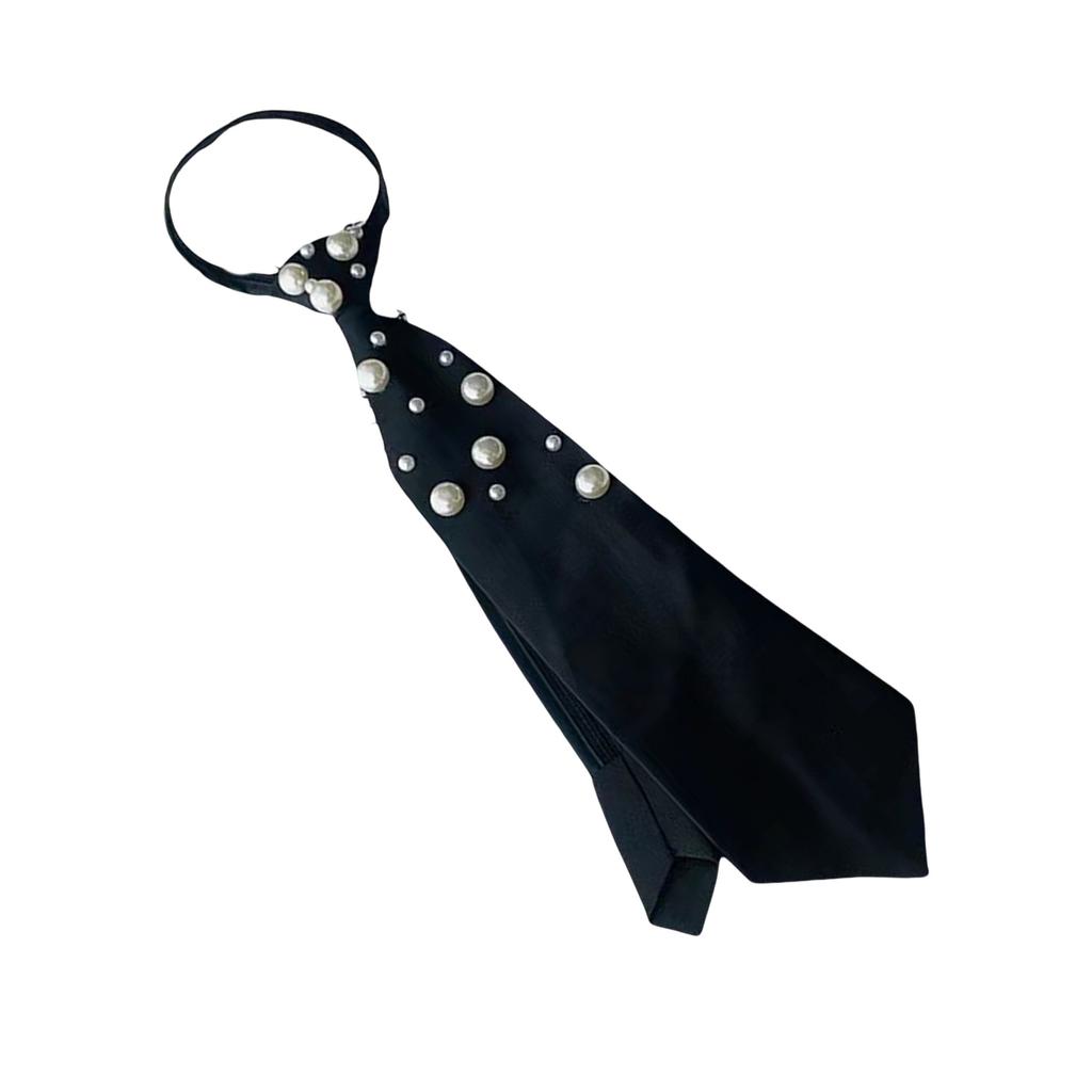 Uniform Black Ties For Janpanese JK Uniform Cosplay Accessory Neckwear jk seifuku Cute Anime Necktie with Pearls