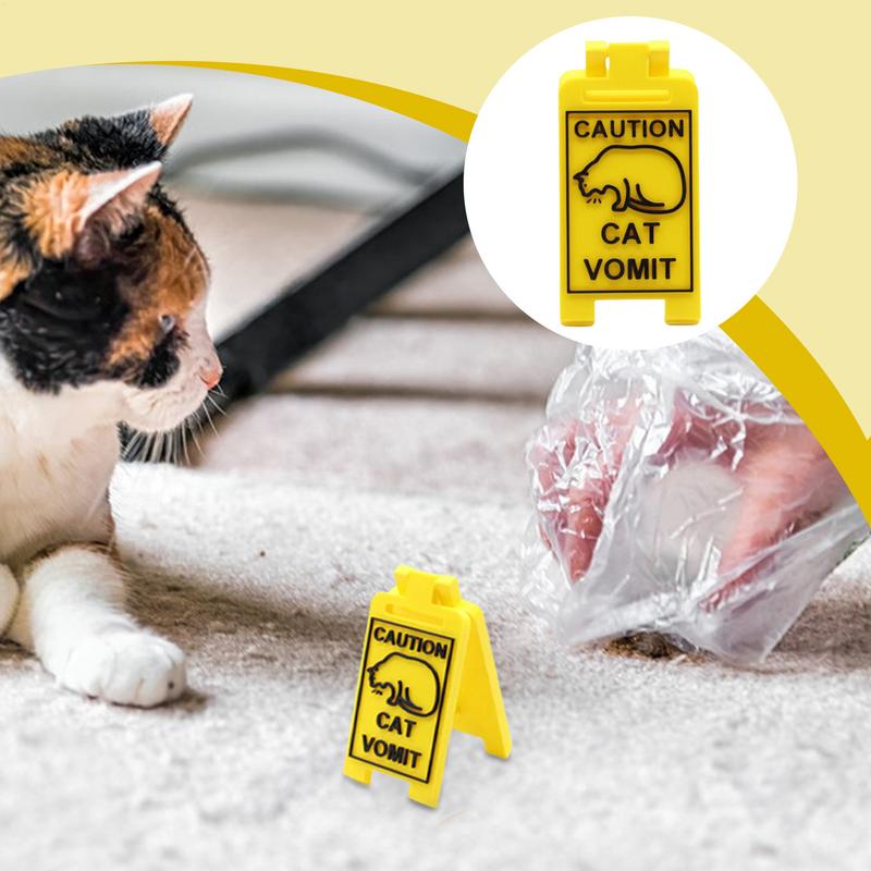 Cat Vomit Sign Funny Creative Dog Cat Vomit Caution Sign Cat Vomit And Cat Urine Attention Sign For Cat Lovers Pet Supplies