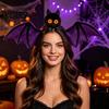 Burgundy Purple Bat Headwear Halloween Hairband, Plush Wing Gothic Style Headband, Cute Headpiece Costume Cosplay Party Accessories for Women