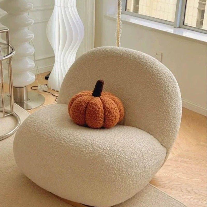 Nordic Lamb Wool White Luxury Lazy Chair - Modern Ins Style Single Sofa.
