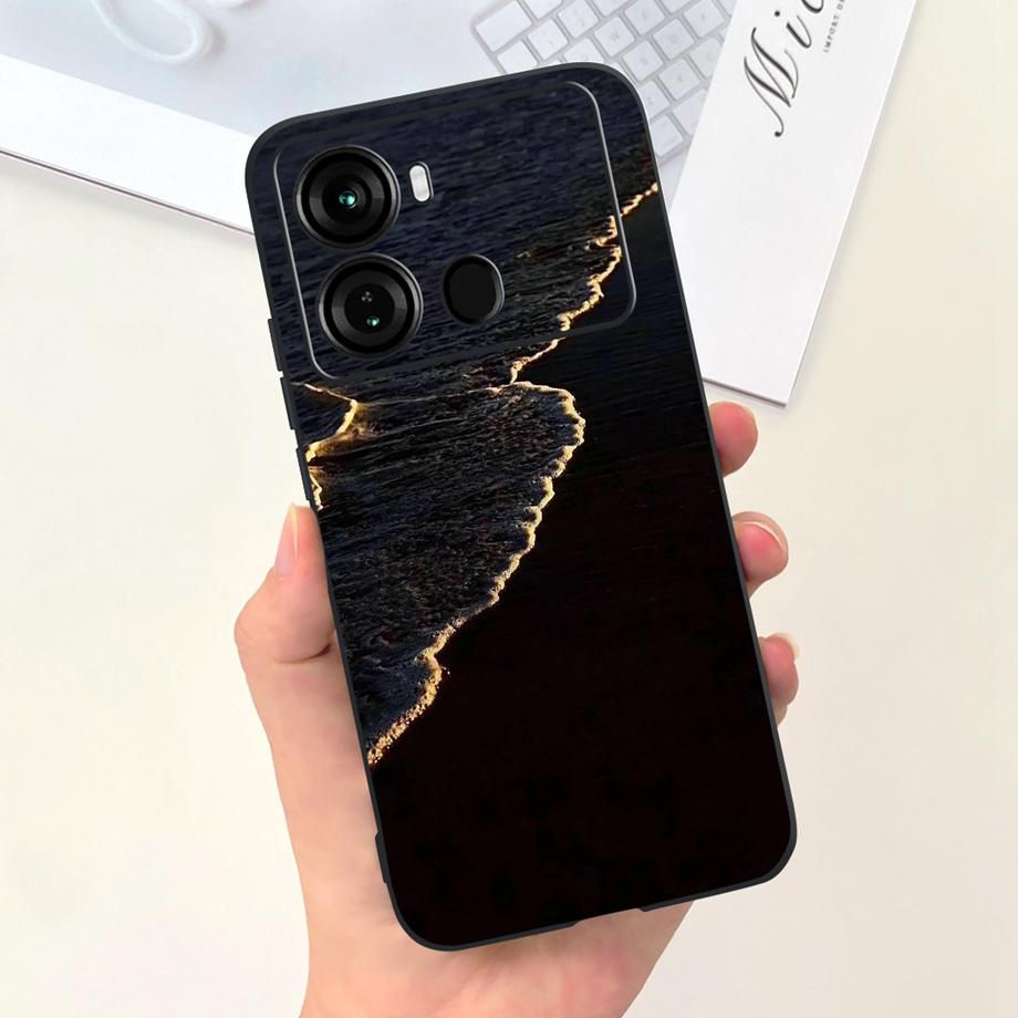 For Itel P40 P40+ P40 Plus Case Luxury Black Soft Silicone Bumper Phone Cover for ITEL P683L P662L Coques Panda Rabbit Goothic
