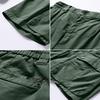 Men Vintage Shorts Cotton Multi Pocket Knee Length Cargo Shorts Streetwear Casual Outdoor Pants