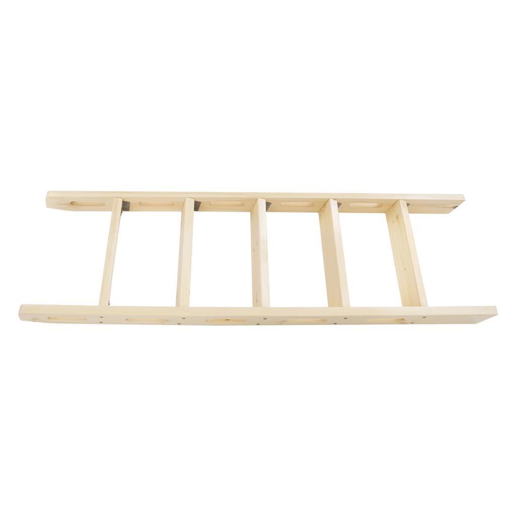 150cm Wooden Loft Ladder, 5-Step Space Saving Attic Climbing Ladder with 220lbs Weight Capacity, Universal Foldable Step Stool