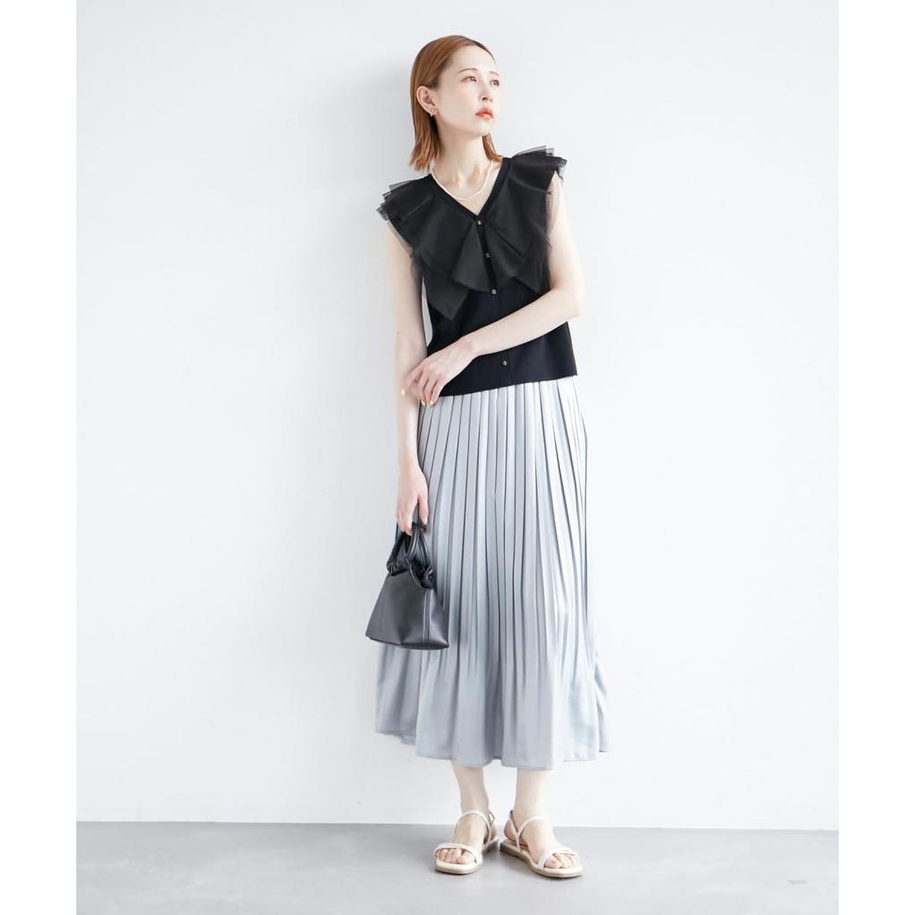ROPE PICNIC emur Tulle Frill Knit, Women's, GDM24520, Off-White (15)