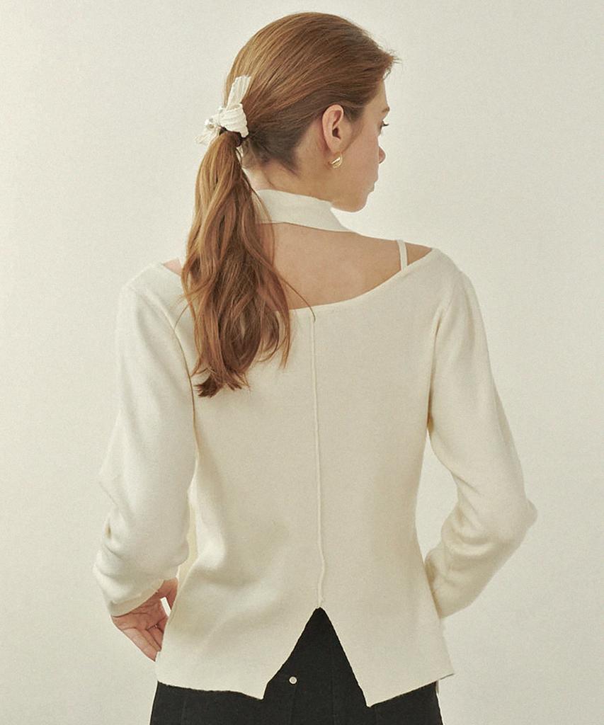 MICANE Harmonious Tie Set Slit Knit Ivory
