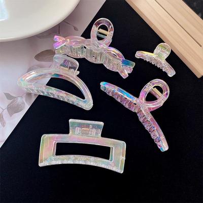 Korean Mermaid Dazzle Large Hair Claw - Colorful Hairpin for Buns & Showers