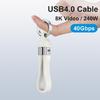 Advanced USB4 Cable with PD240W Quick Charging and 40Gbps Fast Speed Data Transfer 8K Video Supported