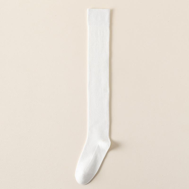 Chaussettes montantes, Chaussettes de compression automne et hiver, Chaussettes amincissantes, Chaussettes en coton de couleur unie, Chaussettes montantes polyvalentes, Dames