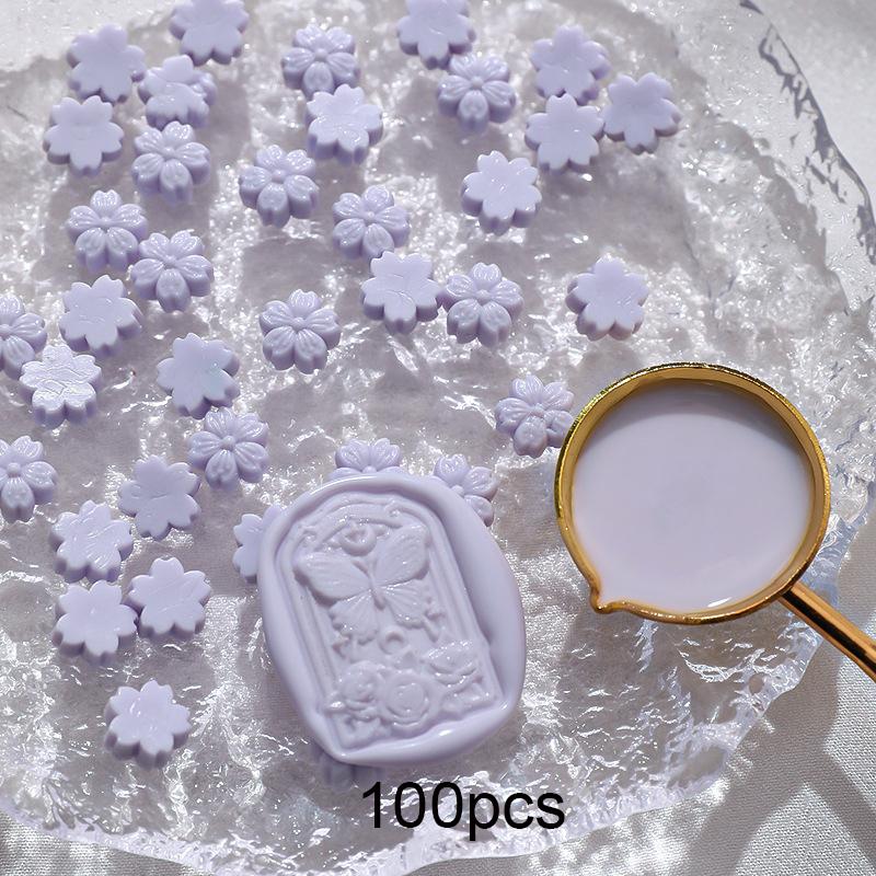100pcs Cherry Blossom Flame Sealer Wax Grain, Flower Flame Sealer Sealer Wax Polarized Gold Sealer Wax for DIY Envelope Greeting