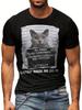 2024 New Fashion Summer Men'S Prison Cat 3D Printed T-Shirt Casual Fun Hip-Hop Street Short Sleeve Breathable Quick-Drying Comfortable Top