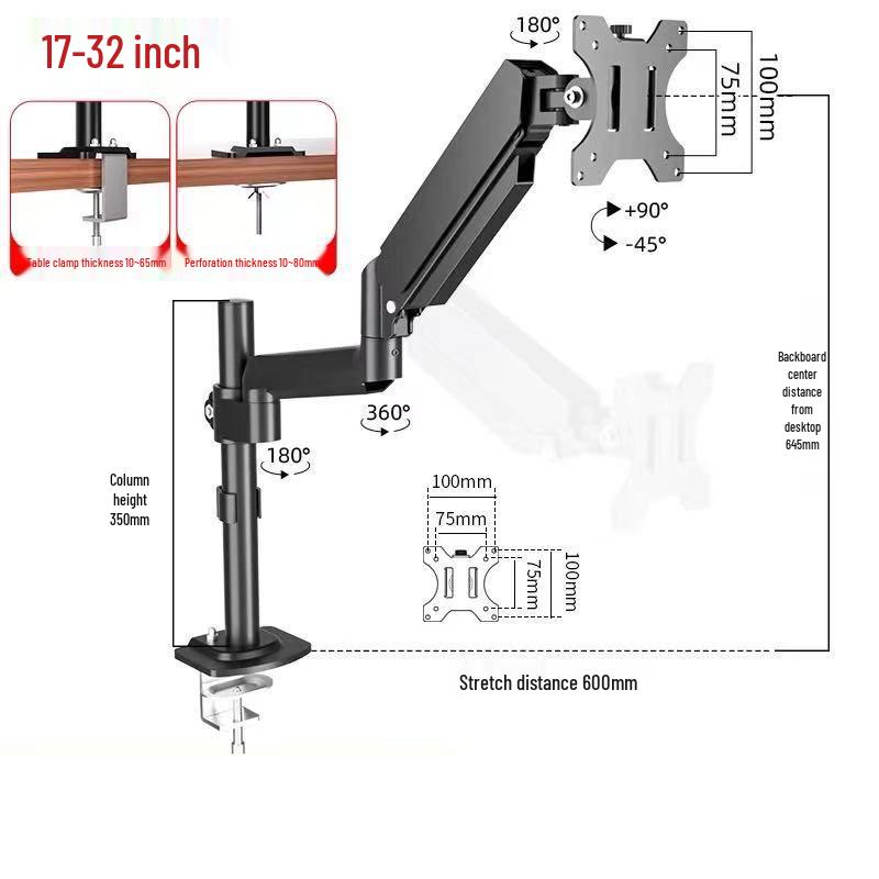 Adjustable Single & Double Screen Monitor Stand with Rotatable Lift Arm