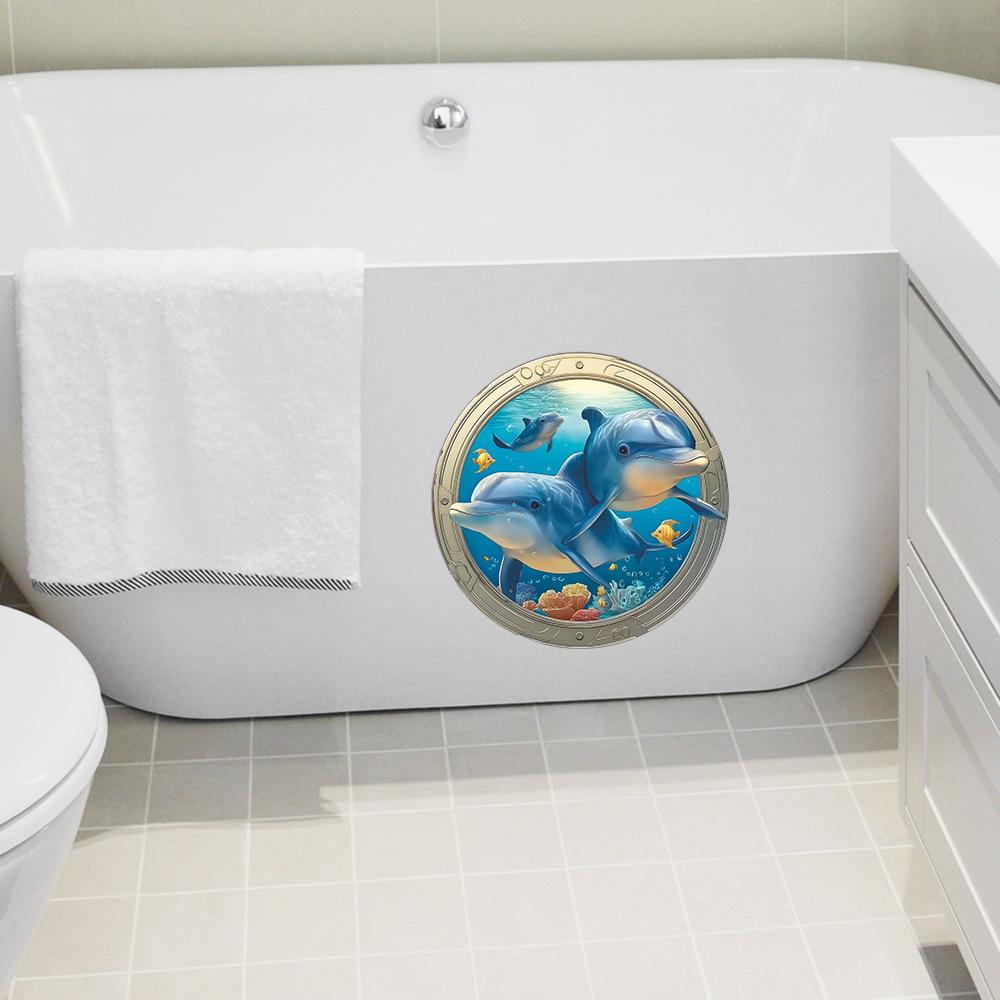 Podmořský svět Delfín Koupelna Domov Pozadí Zkrášlení a Dekorace Samolepky na zeď