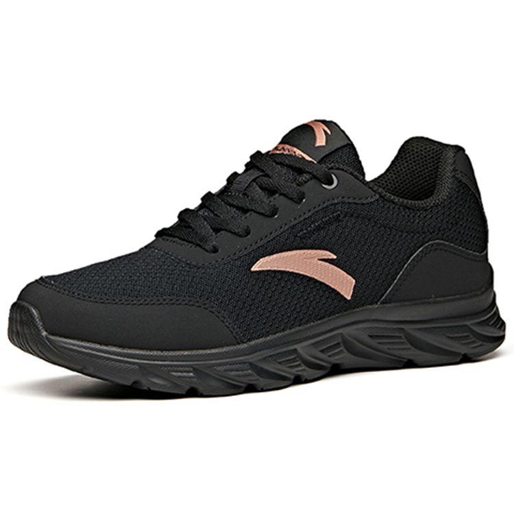 Anta Breathable Soft Sole Non-Slip Durable Low-Top Running Shoes Women Sneaker Black 922115571-4