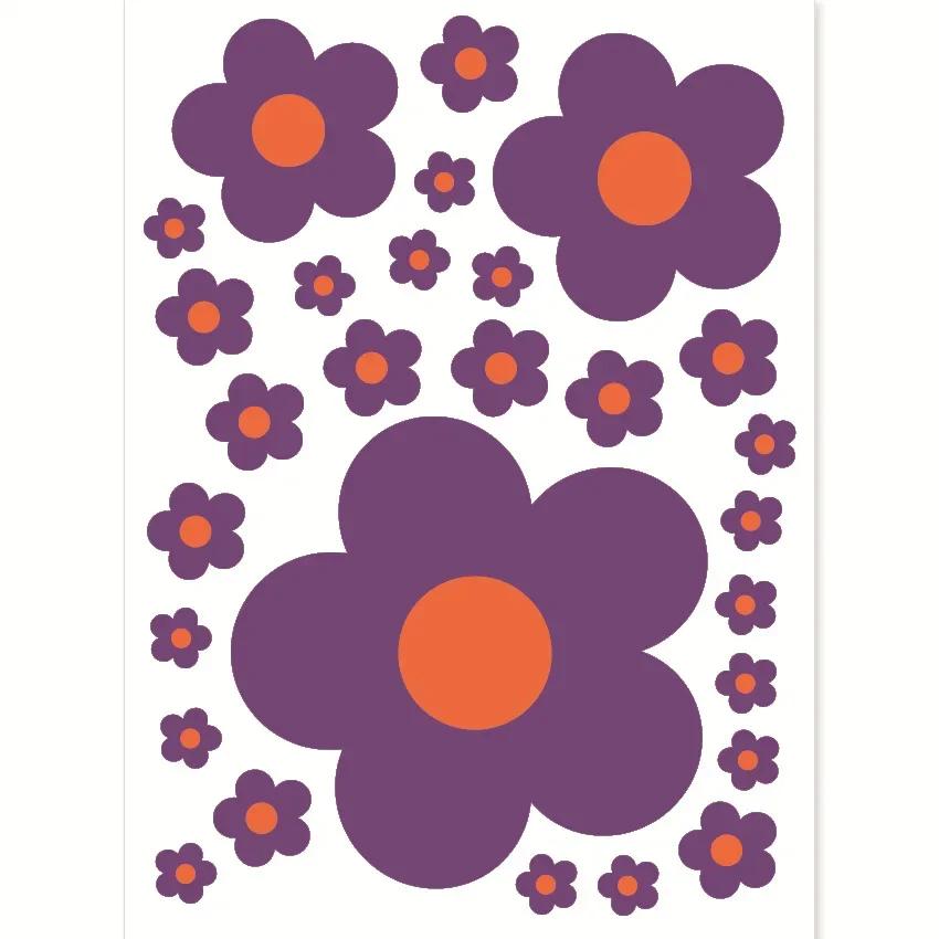 

1Pc Cartoon Colorful Flower Wall Stickers for Car Glass Baby Room Wall Decals Living Room Children Home Decor Bedroom Decoration 22x30cm