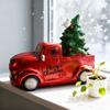 Vintage-Style Resin Decorative Ornament Pickup Truck Carrying a Christmas Tree Fun Holiday Home And Office Desktop Decoration