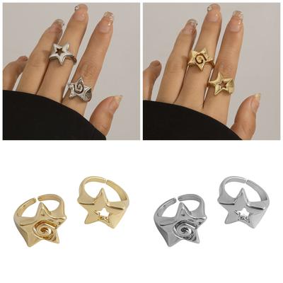 Bagues tendance punk hip hop bijoux bagues étoile creuse élégantes ornement bagues doigt bijoux charme durables et élégants