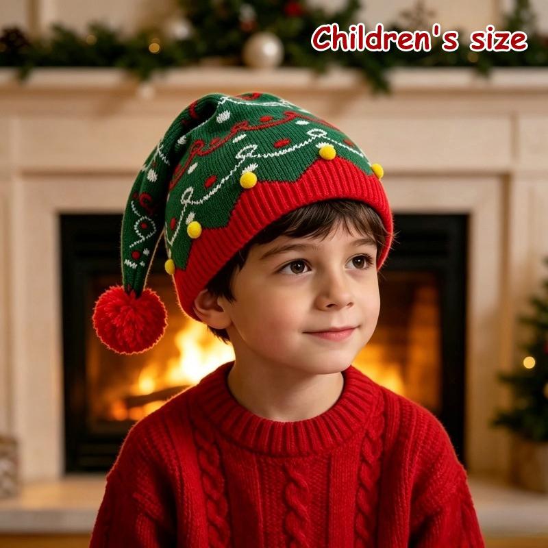 1/2 Pezzi Cappello a Berretto Lavorato a Maglia di Natale con Morbido Pompon Fantasie Natalizie Per Feste di Natale Eventi Invernali Riunioni Familiari