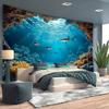 Oceanic Serenity Wall Tapestry For Living Room Decor, Featuring A Stunning Underwater Scene With Graceful Sharks Swimming