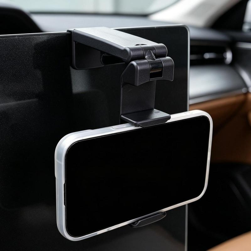 Car Central Control Screen Phone Stand Adjustable Anti Slip Clip Desk Mount Holder Universal Portable Foldable Travel Bracket