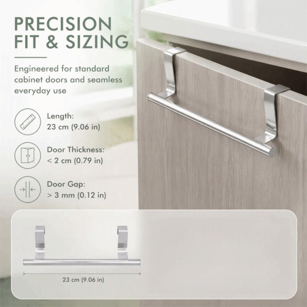 2 PCS Silver Towel Rack Punch Free Hanging Towel Holder Home Kitchen Bathroom