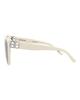 Balenciaga Sunglasses with Mirrored Asian BB0102SA and Gray Women's Lenses, Fit, 016, White, Silver,