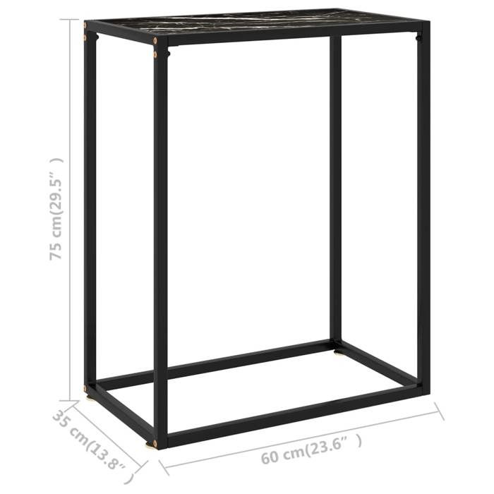 VidaXL Table console Noir 60x35x75 cm Verre trempé 322806