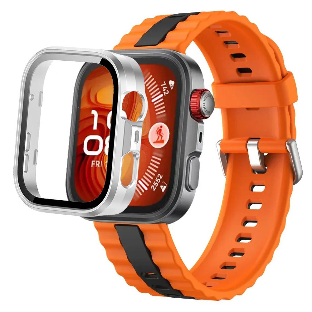 Silikonarmband+PC-Hülle für Huawei Watch Fit 4/Fit 4 Pro Intelligentes Armbandteile für Huawei Watch Fit 3 Uhr Schutzhülle