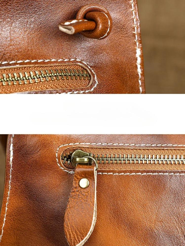 Johnature Echte Leder Damen Tasche Retro Handgemacht Weiches Rindsleder Mini Vielseitig Schulter Crossbody Tasche