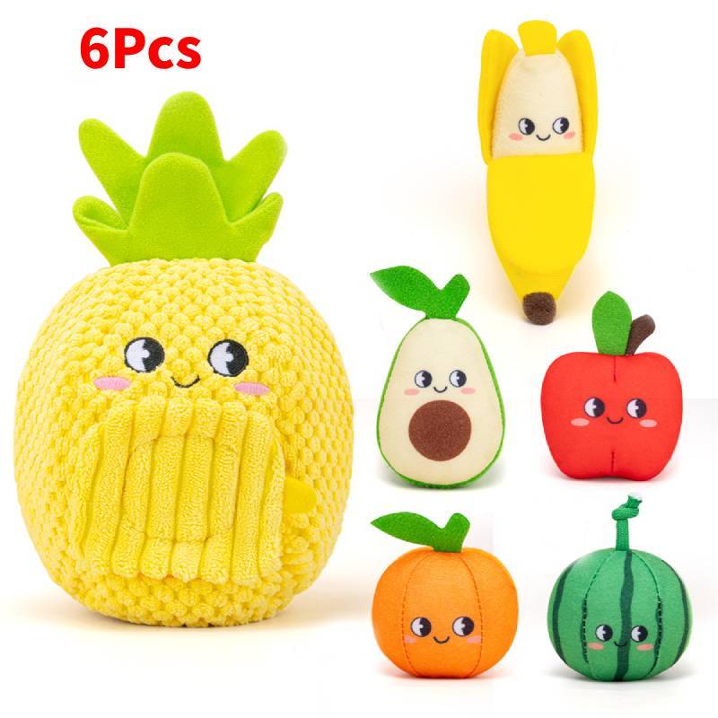 Frucht-Plüschtier-Set für die Früherziehung und sensorische Entwicklung für Babys
