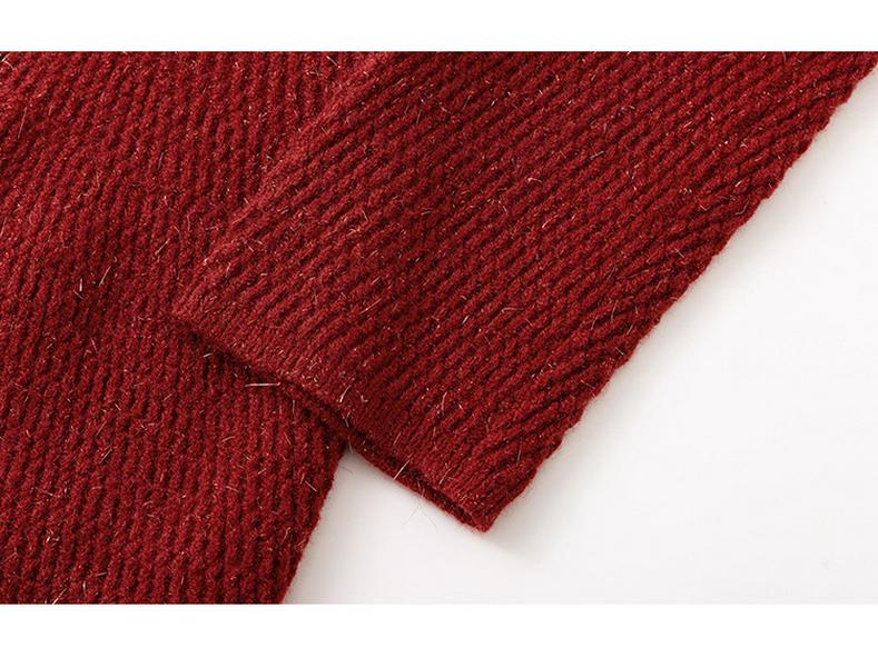 Plus Size Elegant Suit Collar Xiang Style Jacket Winter Knit Cardigan for Women
