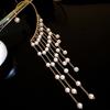 Pearl tassel ear hanging European and American retro personality fashion exquisite earrings light luxury high sense earrings design sense