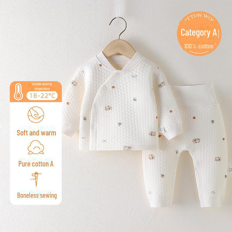 

Унисекс детский теплый костюм с высокой талией и защитой живота - Нижнее белье из хлопка осень/зима 59 cm