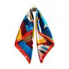 yangyizhi Large Square Headscarf, Simulated Silk Satin Fabric Scarf, Vibrant Floral Print Neck Multi-Purpose Turban Scarf Shawl Hair Tie