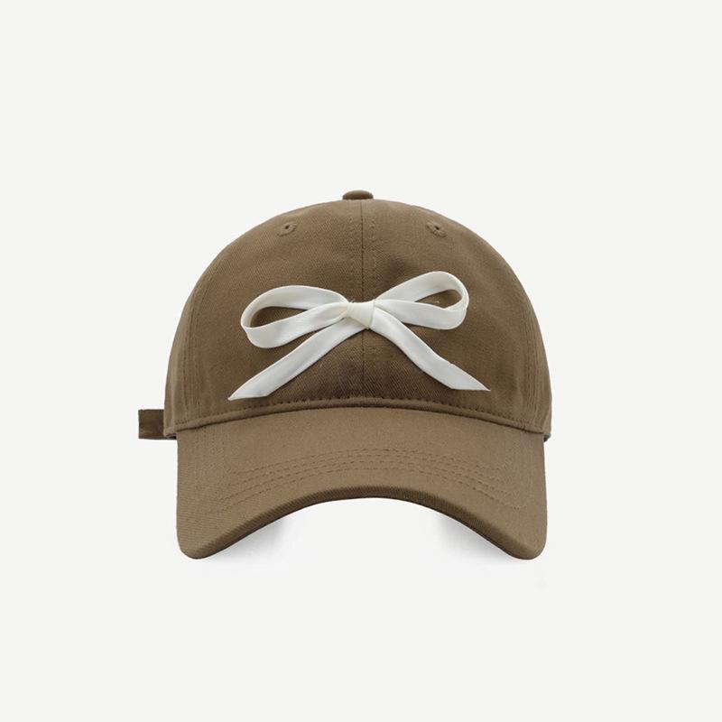

Bow baseball cap for men and women, adjustable sun hat suitable for outdoor leisure sports in spring and summer, sun protection Adjustable кавовий